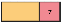Bar representing two pieces, one yellow unit of Lara’s original amount, and one small red representing 7 beads.