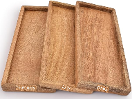 A picture of trays labelled along different values.